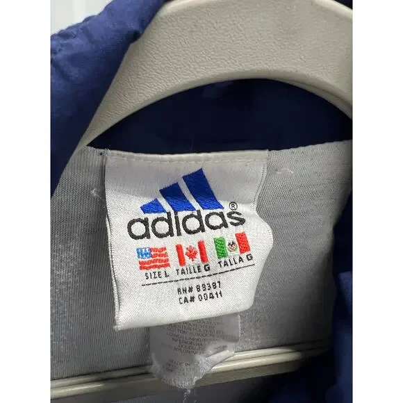 Vintage 1990’s Adidas Blue and White Two Piece Track Suit Size Large